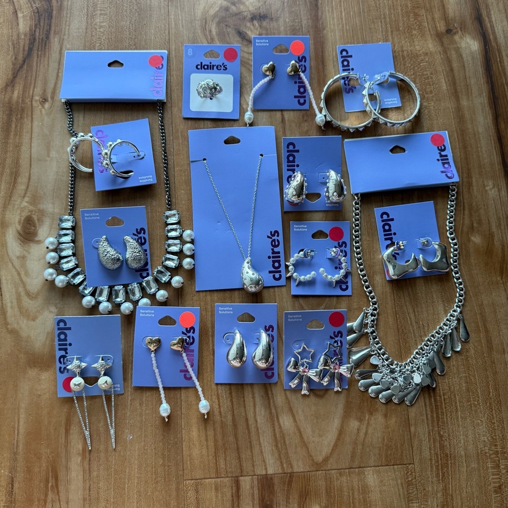 Claire's Silver and Gold Earring Collection 15 pc lot